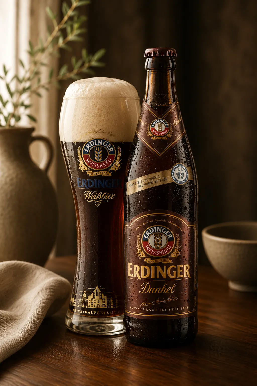 Erdinger Hefeweizen Dunkel – georgisches Gericht
